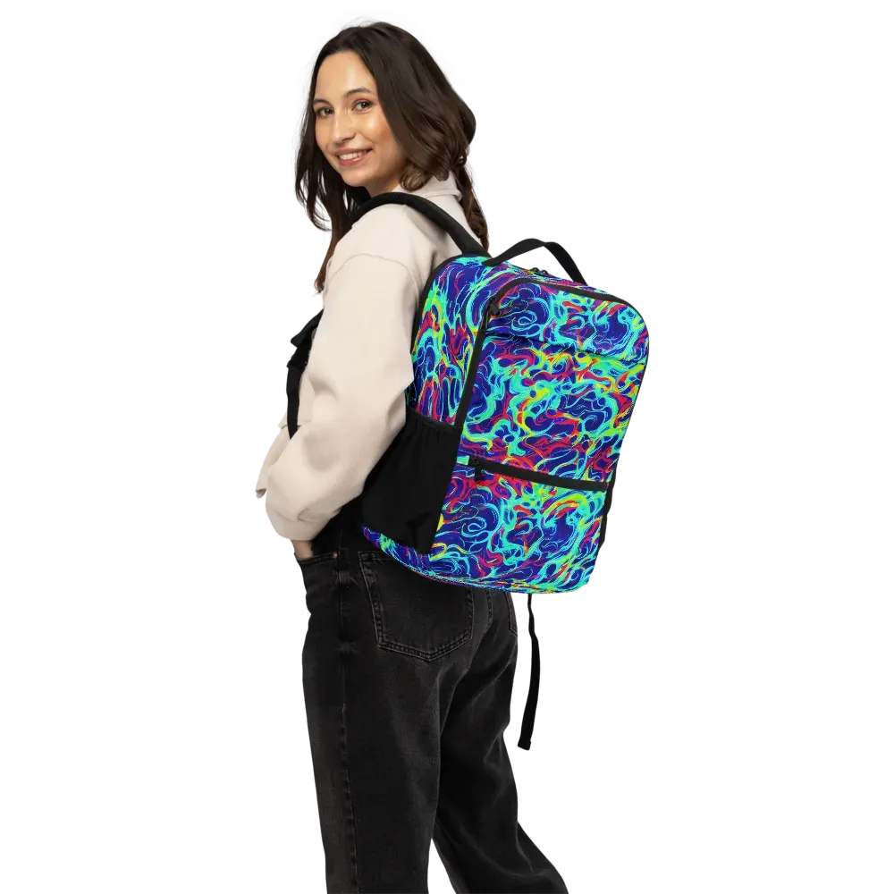 Afterdark Wave on Utility Backpack — Back
