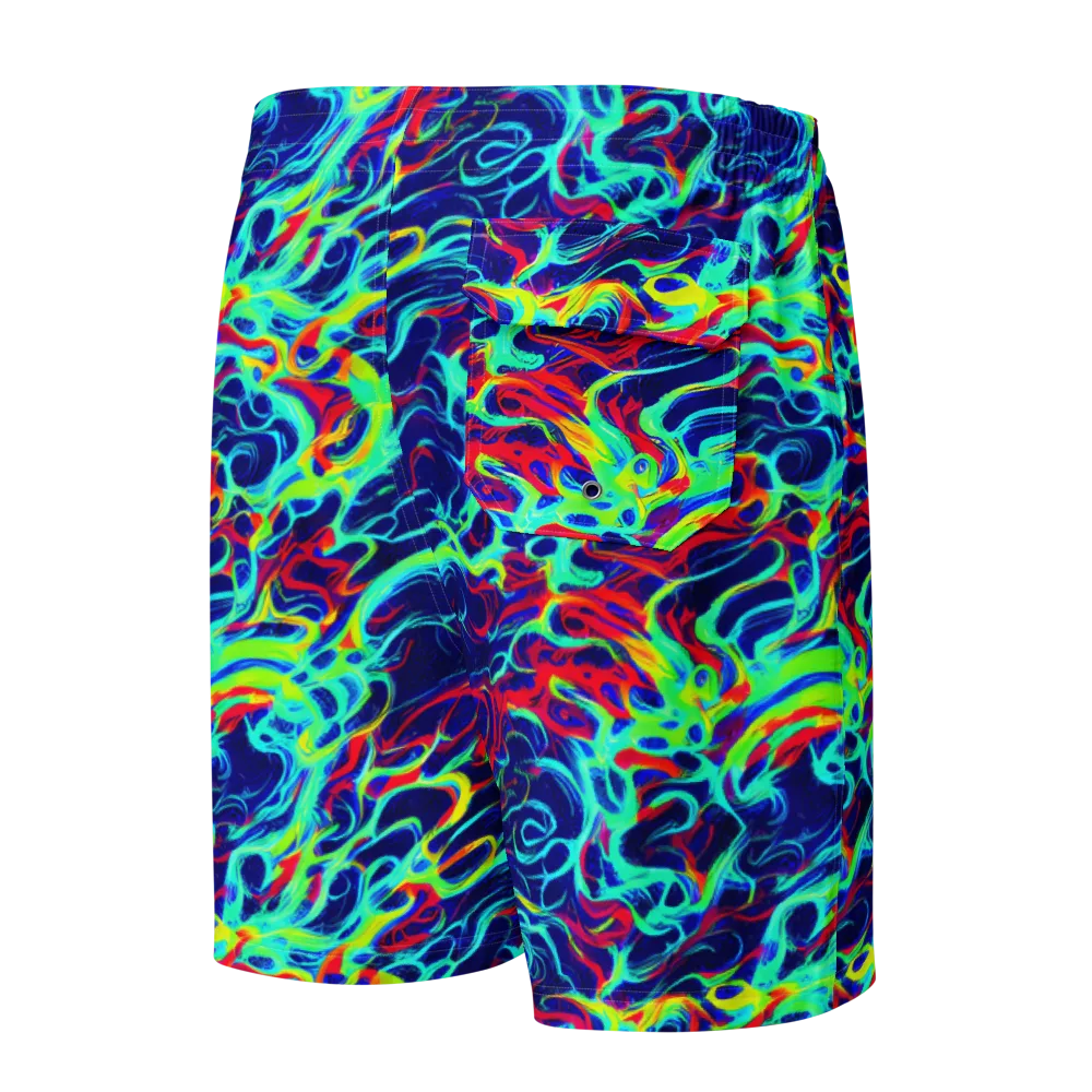 Afterdark Wave on Men's Board Shorts — Back