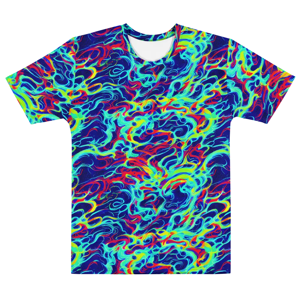 Afterdark Wave on Men's Cotton Crew Neck T-Shirt — Front