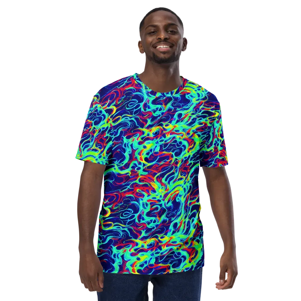 Afterdark Wave on Men's Crew Neck T-Shirt — Front