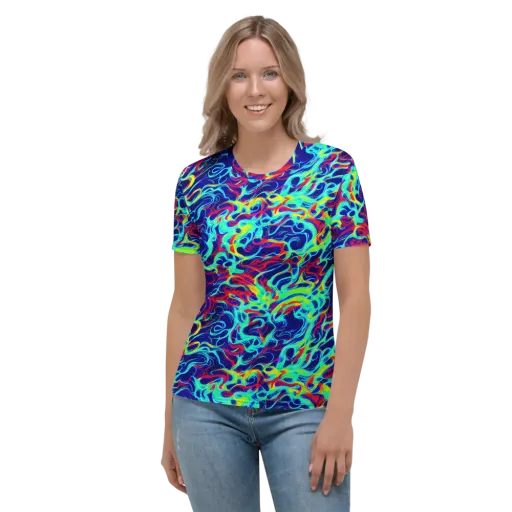 Afterdark Wave on a Women's Crew Neck T-Shirt