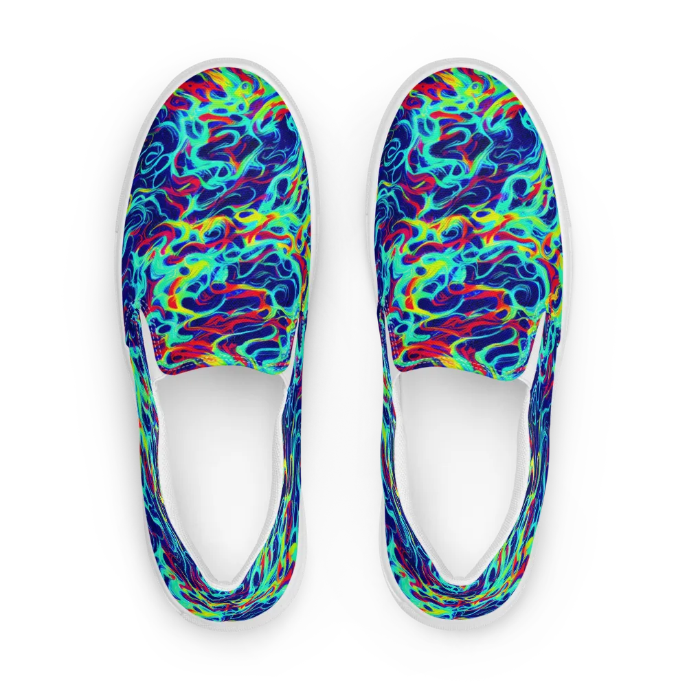 Afterdark Wave on Men's Slip-On Canvas Shoes — Front