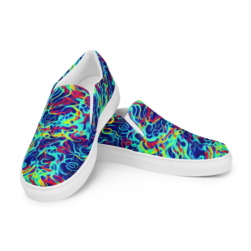Afterdark Wave on Men's Slip-On Canvas Shoes — Left Front
