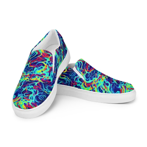 Afterdark Wave on a Men's Slip-On Canvas Shoes