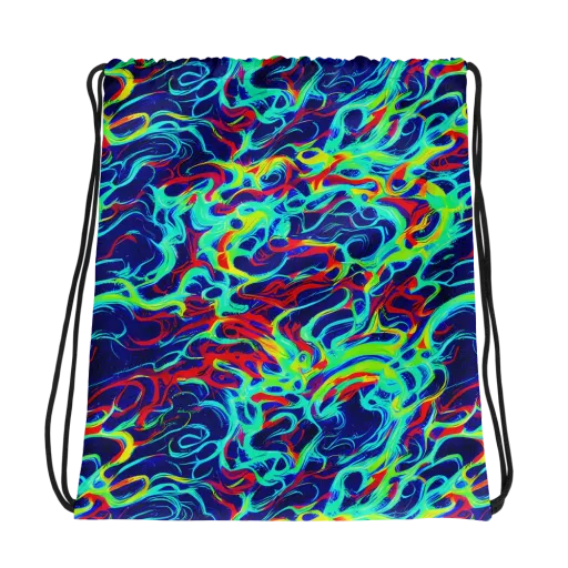 Afterdark Wave on a Drawstring Bag