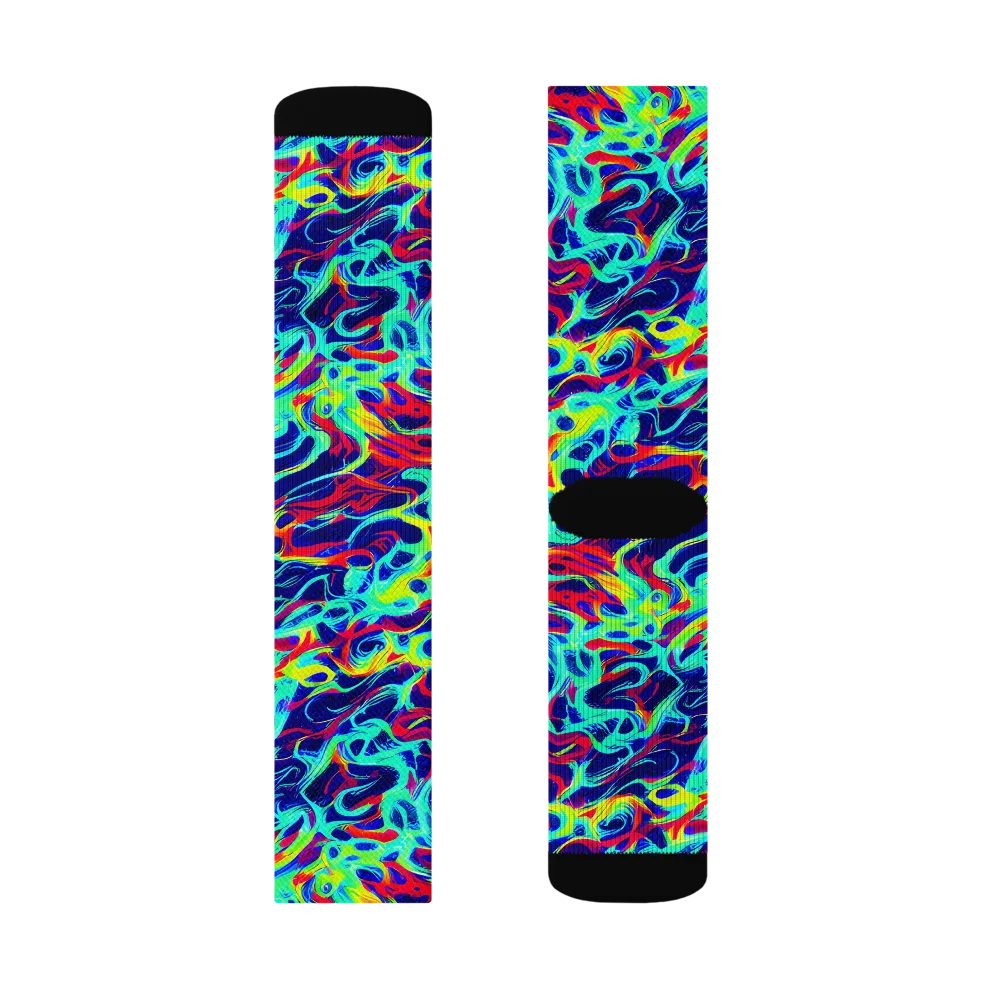 Afterdark Wave on Socks — Left Sock
