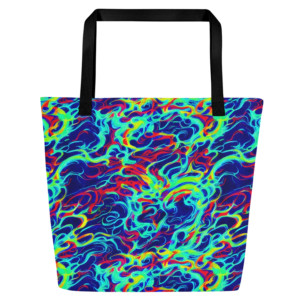 Afterdark Wave on Large Tote Bag W/ Pocket — Front
