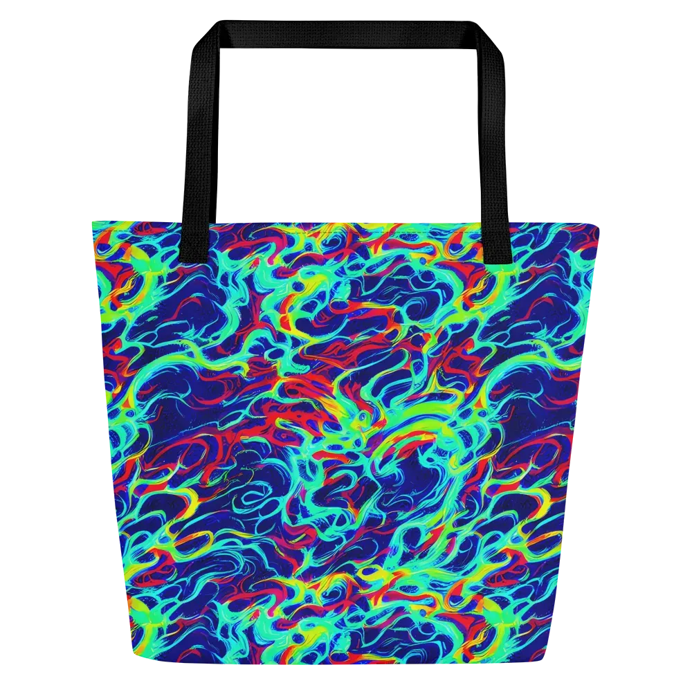 Afterdark Wave on Large Tote Bag W/ Pocket — Front