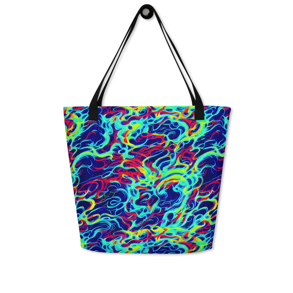 Afterdark Wave on Large Tote Bag W/ Pocket — Front