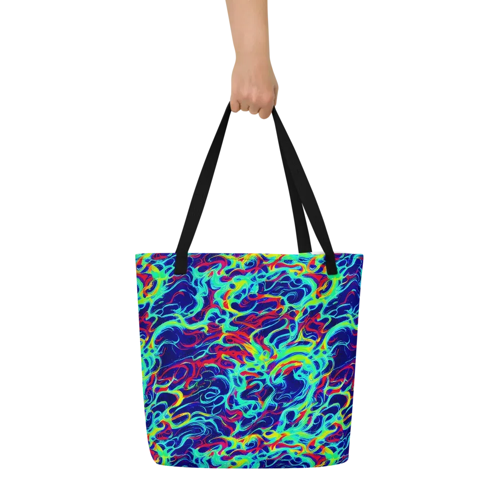 Afterdark Wave on Large Tote Bag W/ Pocket — Front