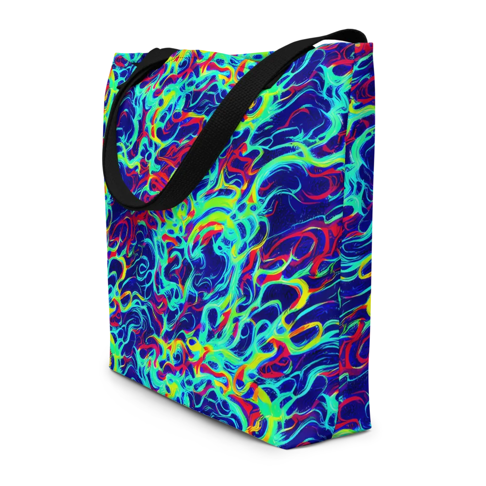 Afterdark Wave on Large Tote Bag W/ Pocket — Front