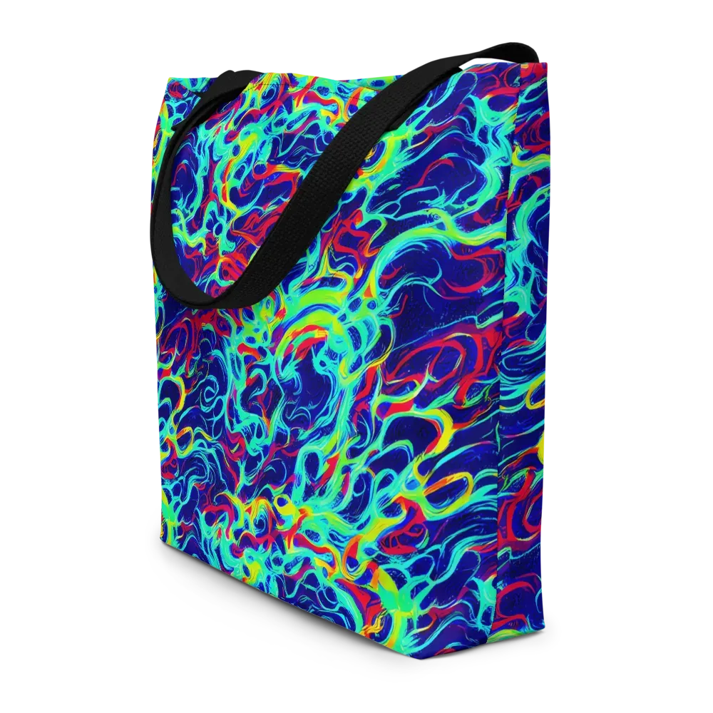 Afterdark Wave on Large Tote Bag W/ Pocket — Front