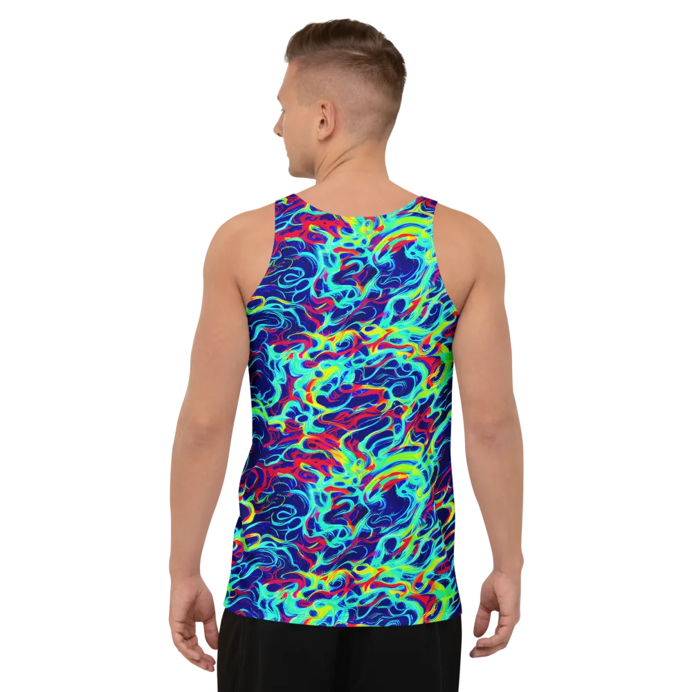 Afterdark Wave on Men's Tank Top — Back