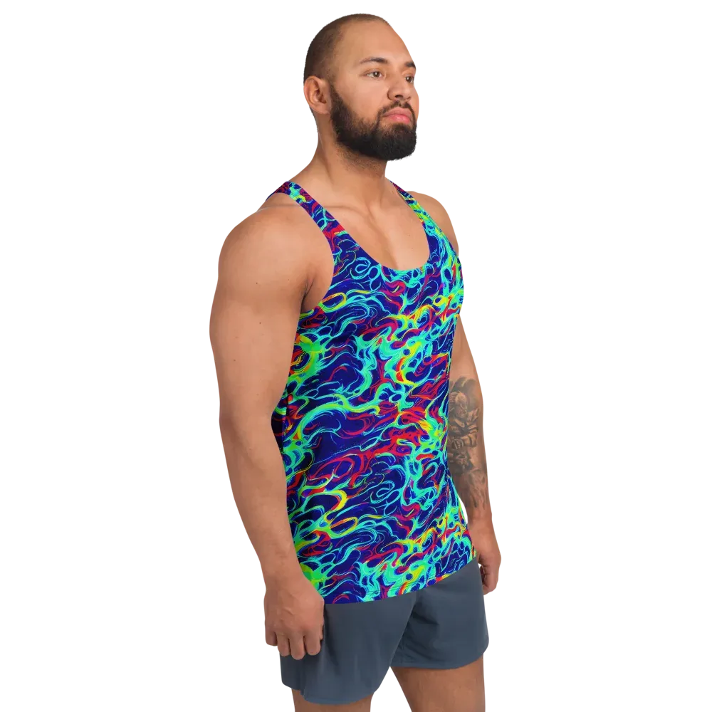 Afterdark Wave on Men's Tank Top — Right Front