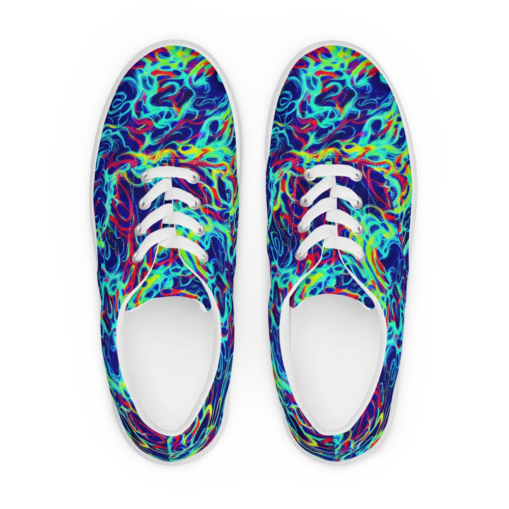 Afterdark Wave on Men's Lace-Up Canvas Shoes — Front