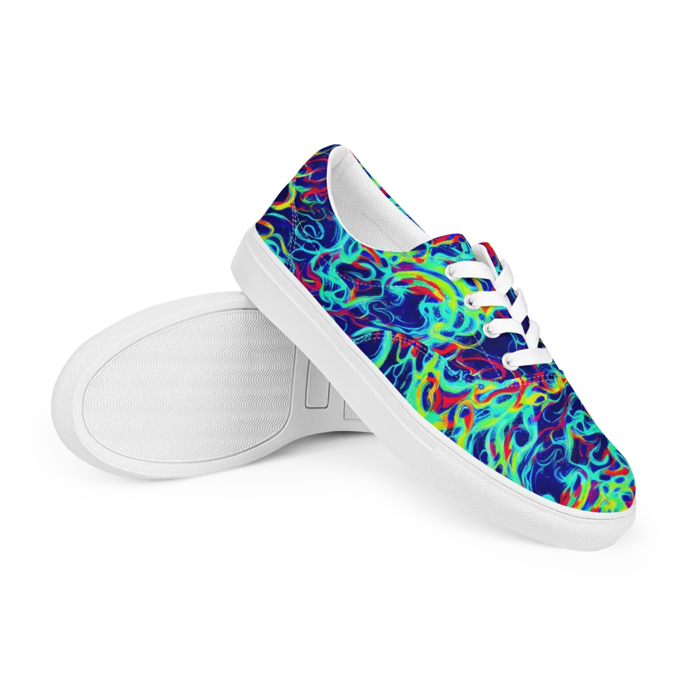 Afterdark Wave on Men's Lace-Up Canvas Shoes — Right Front