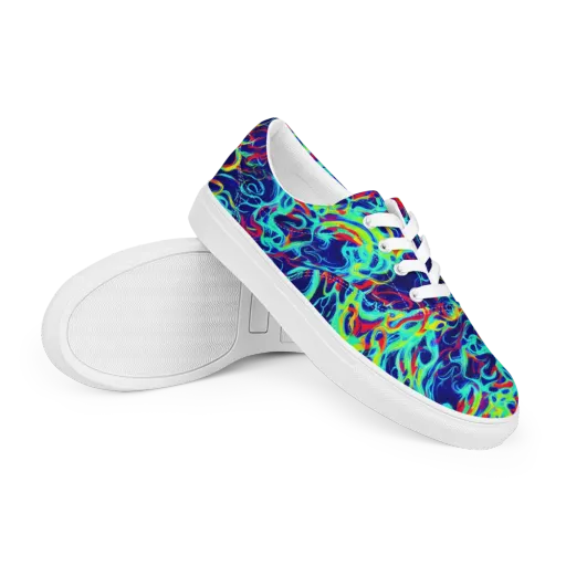 Afterdark Wave on a Men's Lace-Up Canvas Shoes