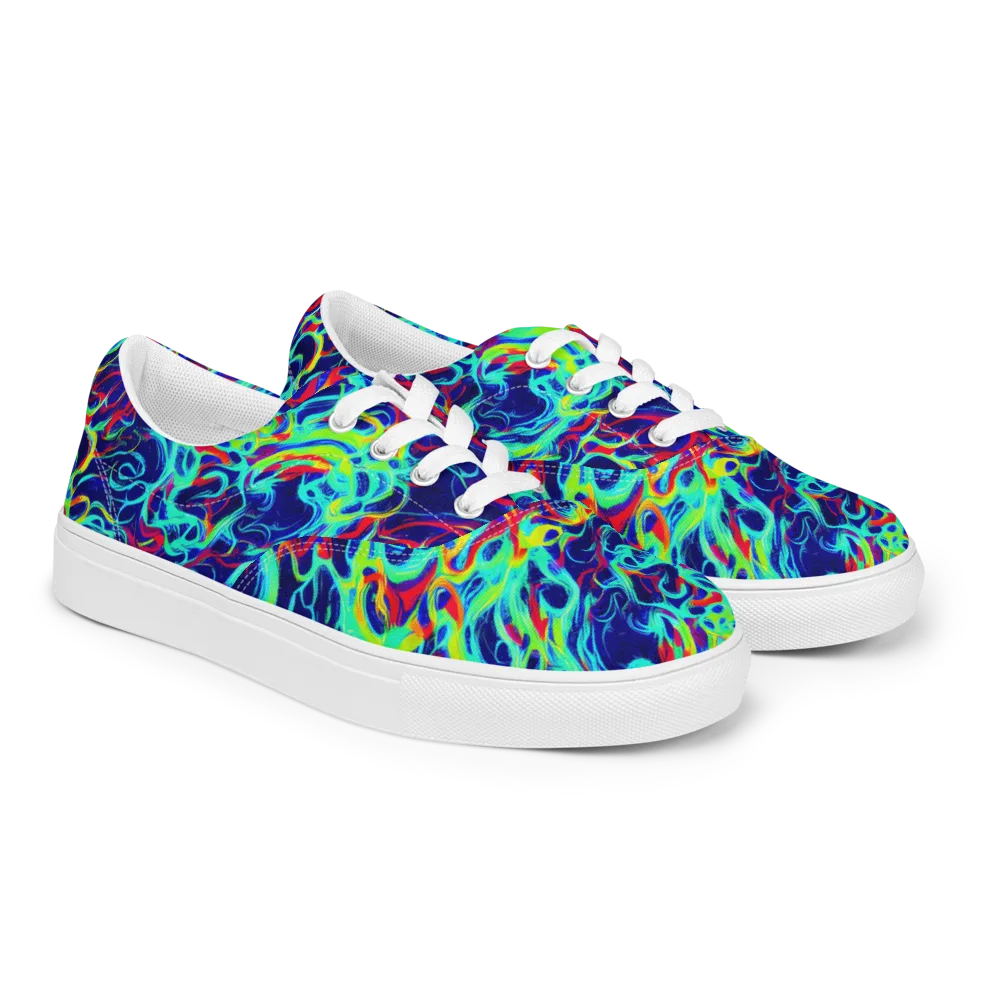 Afterdark Wave on Men's Lace-Up Canvas Shoes — Right Front