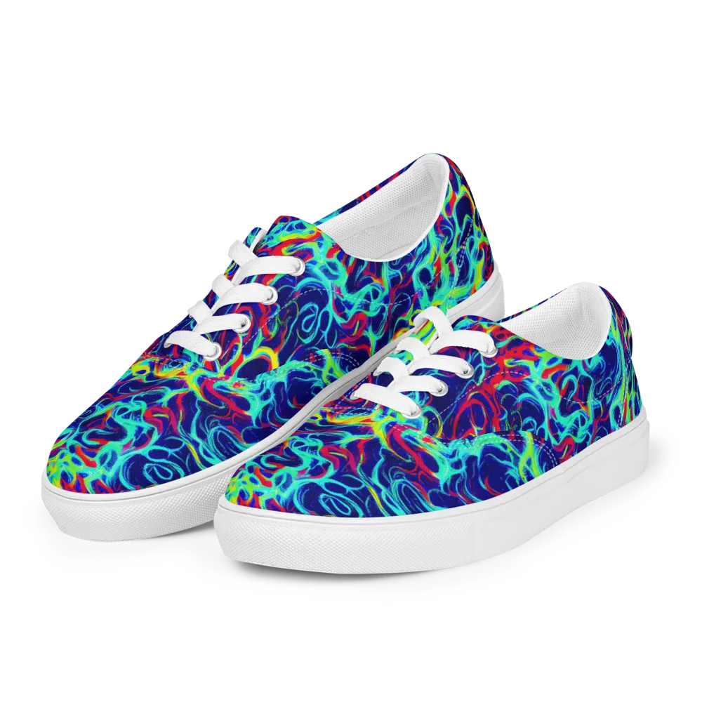 Afterdark Wave on Men's Lace-Up Canvas Shoes — Left Front