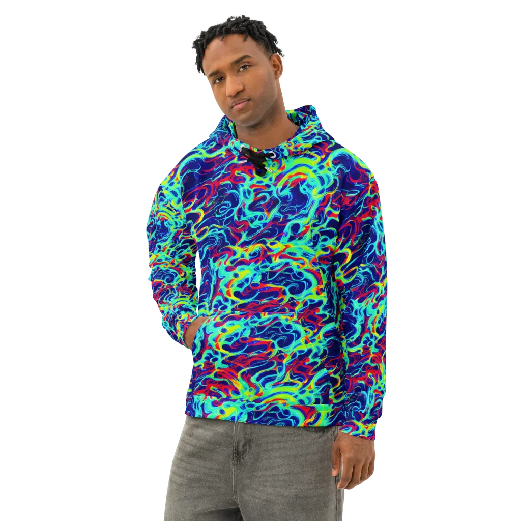 Afterdark Wave on Cotton Hoodie — Left Front