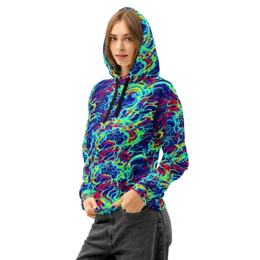 Afterdark Wave on a Cotton Hoodie