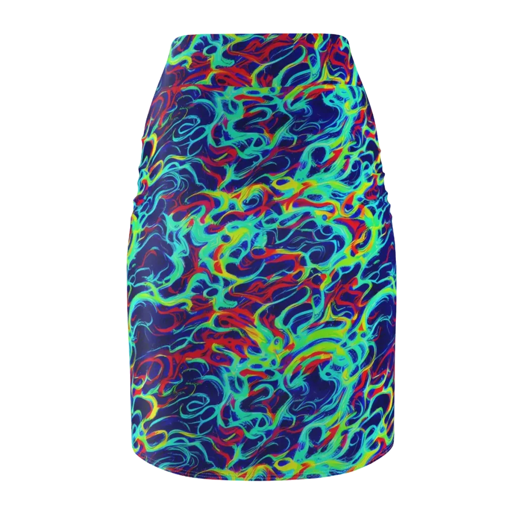 Afterdark Wave on Pencil Skirt — Back