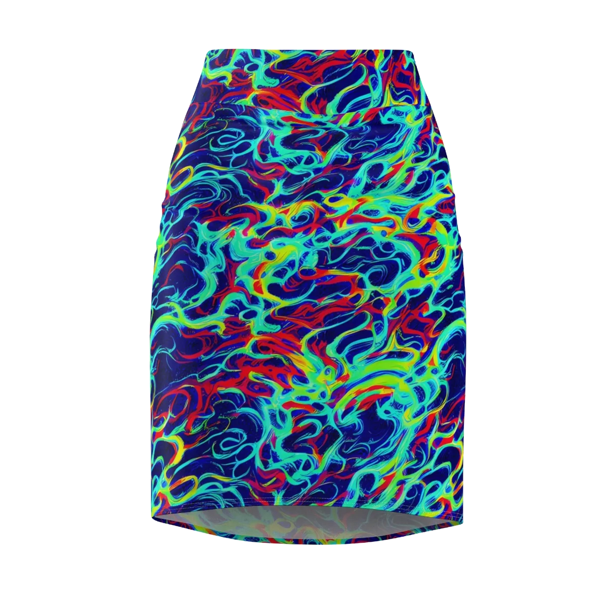Afterdark Wave on Pencil Skirt — Front
