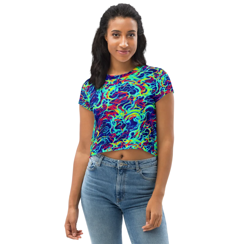 Afterdark Wave on Crop Tee — Front