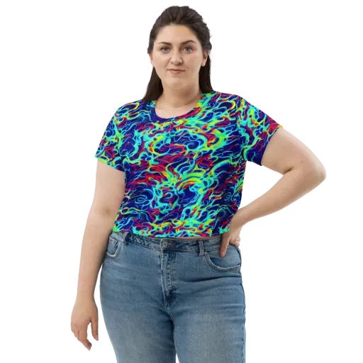 Afterdark Wave on a Crop Tee