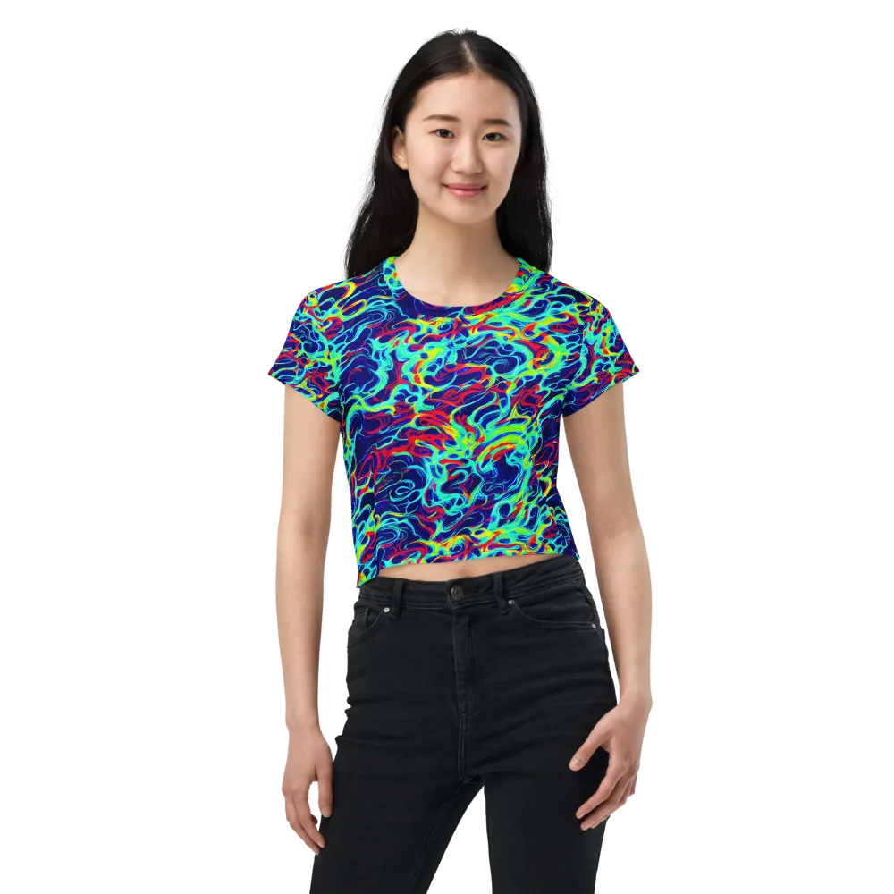 Afterdark Wave on Crop Tee — Front