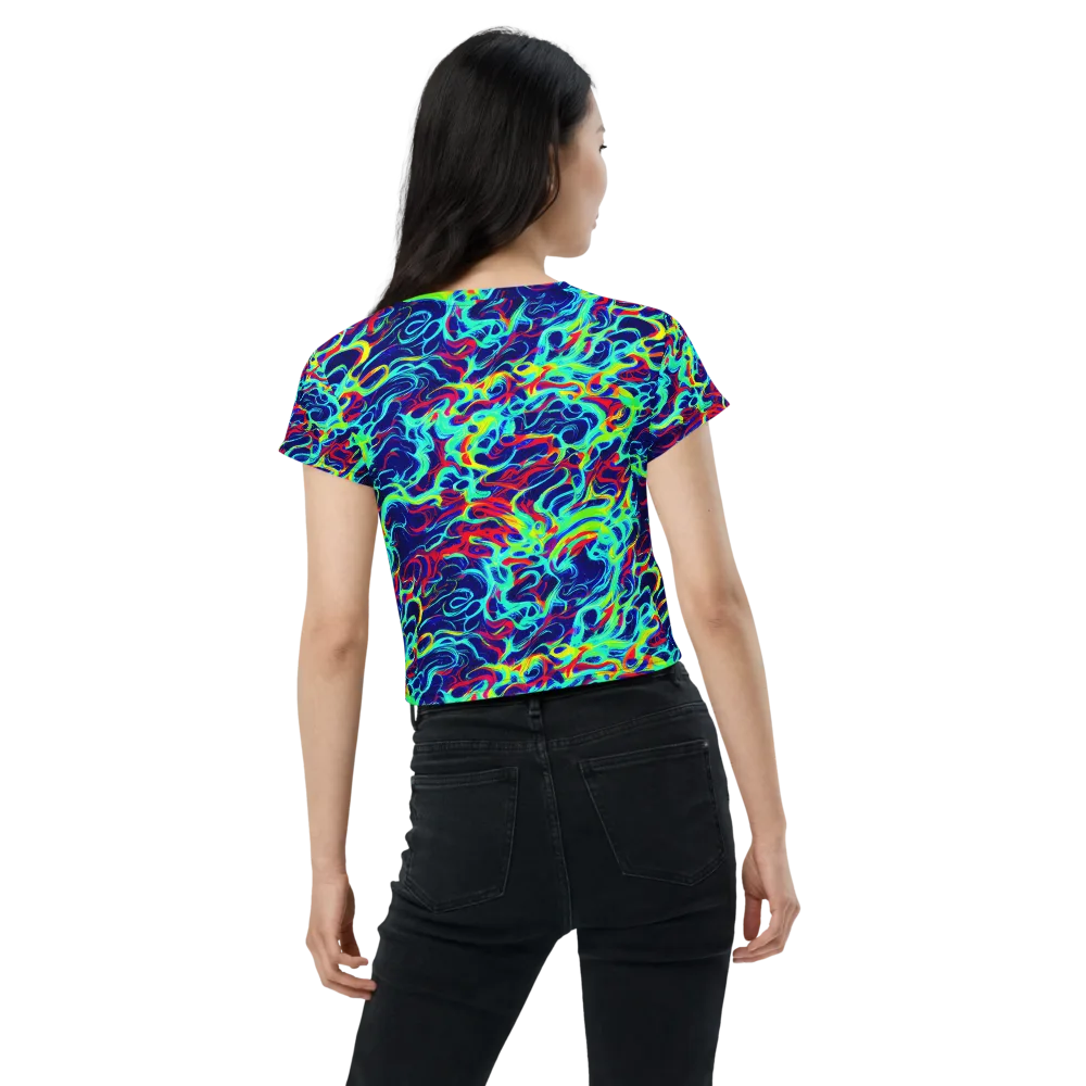 Afterdark Wave on Crop Tee — Back