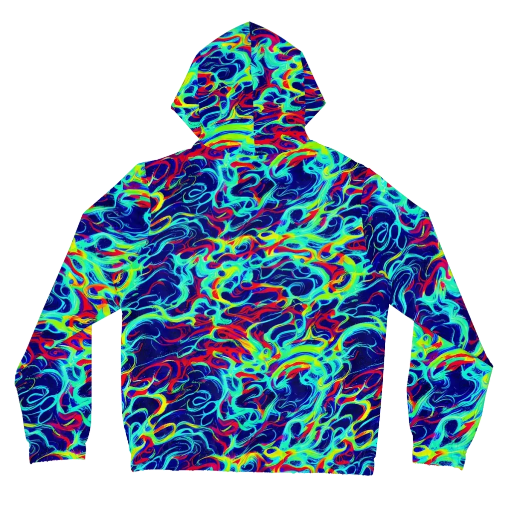 Afterdark Wave on Women's Full-Zip Hoodie — Back