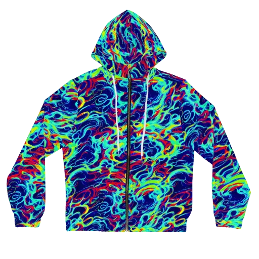 Afterdark Wave on a Women's Full-Zip Hoodie