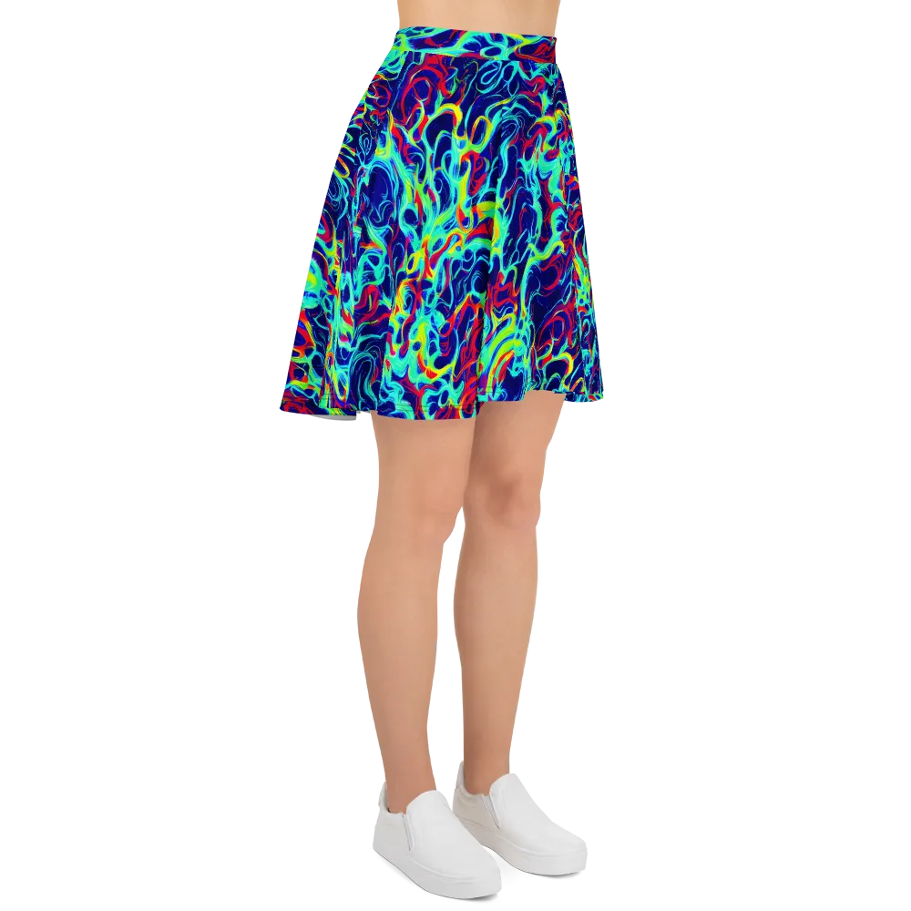 Afterdark Wave on Skater Skirt — Right