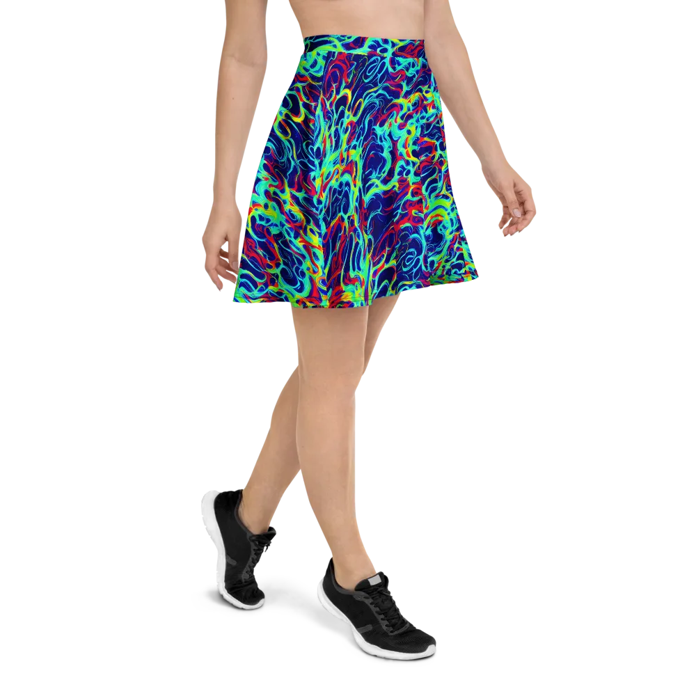 Afterdark Wave on Skater Skirt — Right