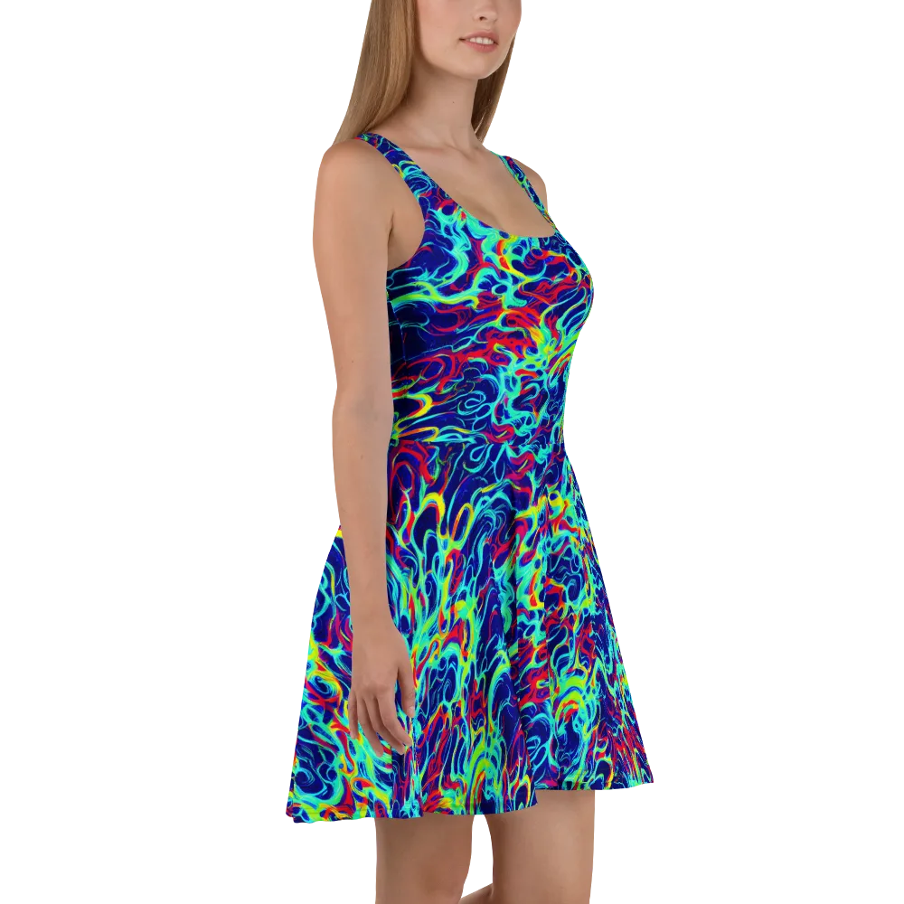 Afterdark Wave on Skater Dress — Right