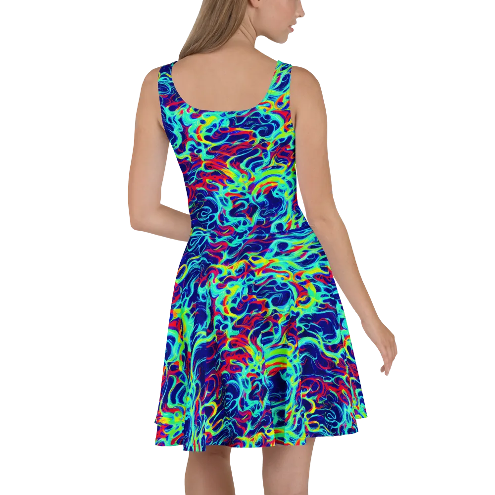 Afterdark Wave on Skater Dress — Back