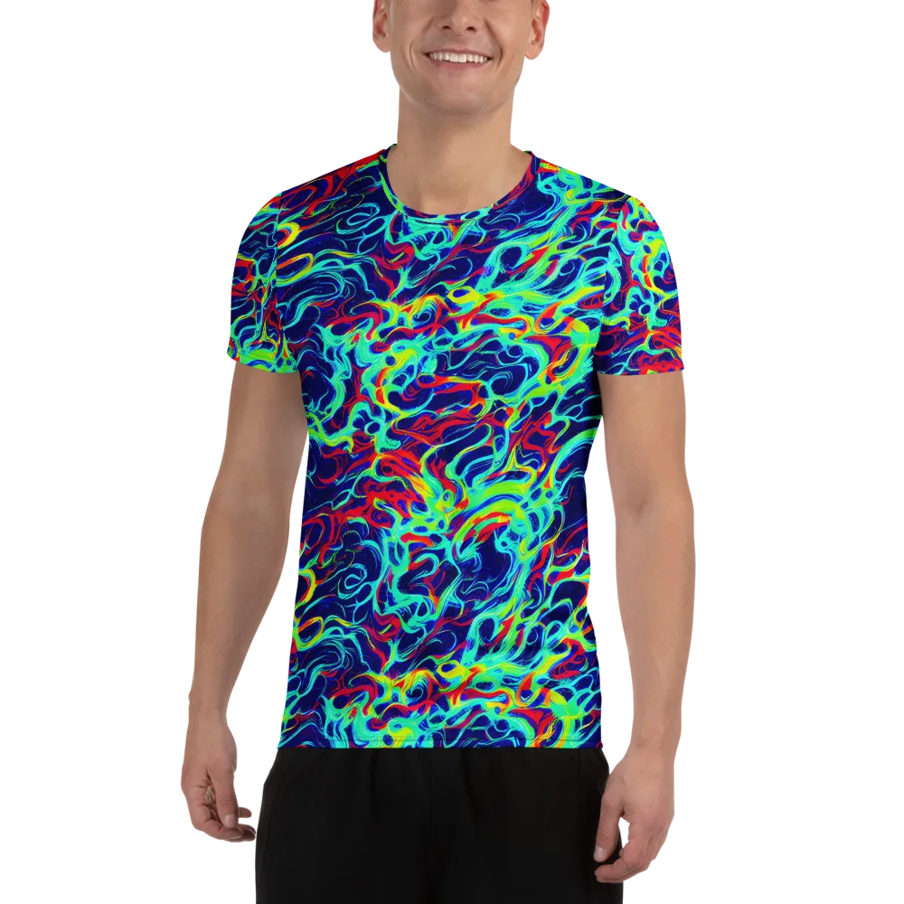 Afterdark Wave on Men's Athletic T-Shirt — Front
