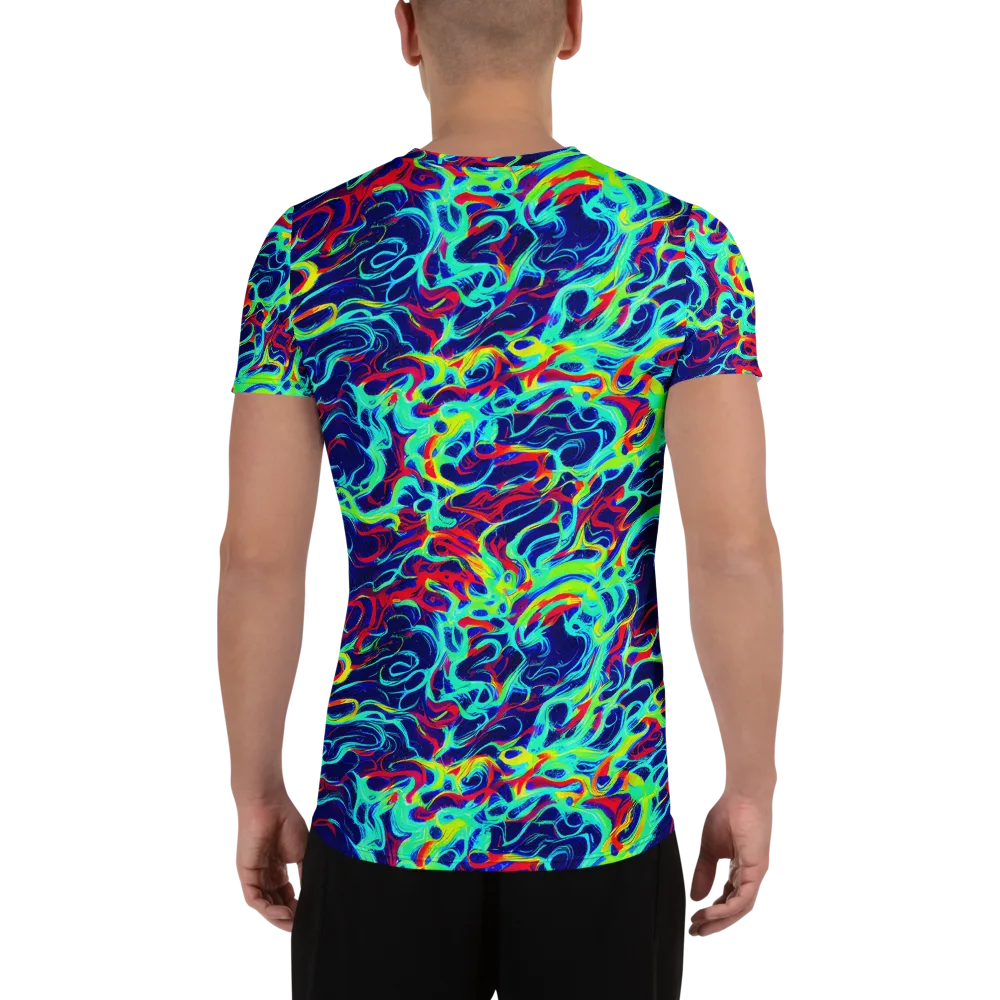 Afterdark Wave on Men's Athletic T-Shirt — Back
