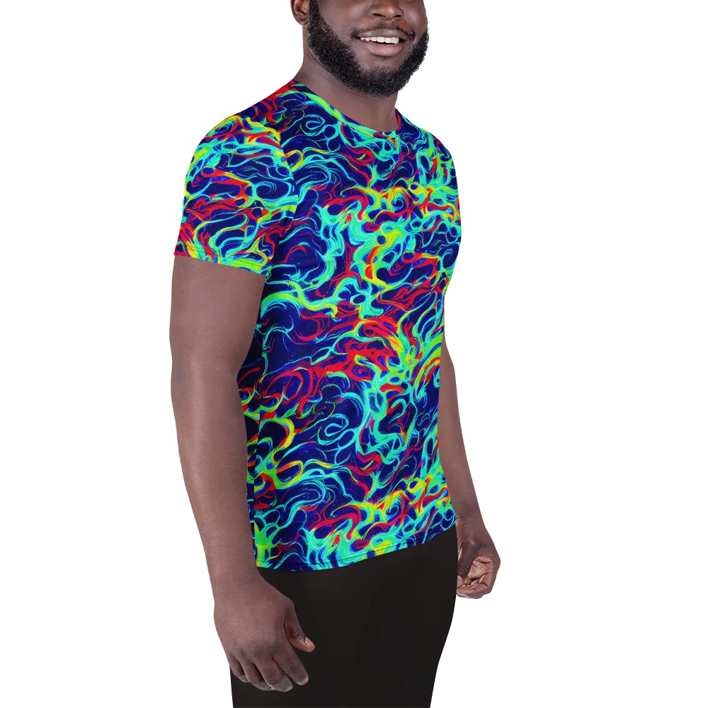 Afterdark Wave on Men's Athletic T-Shirt — Right