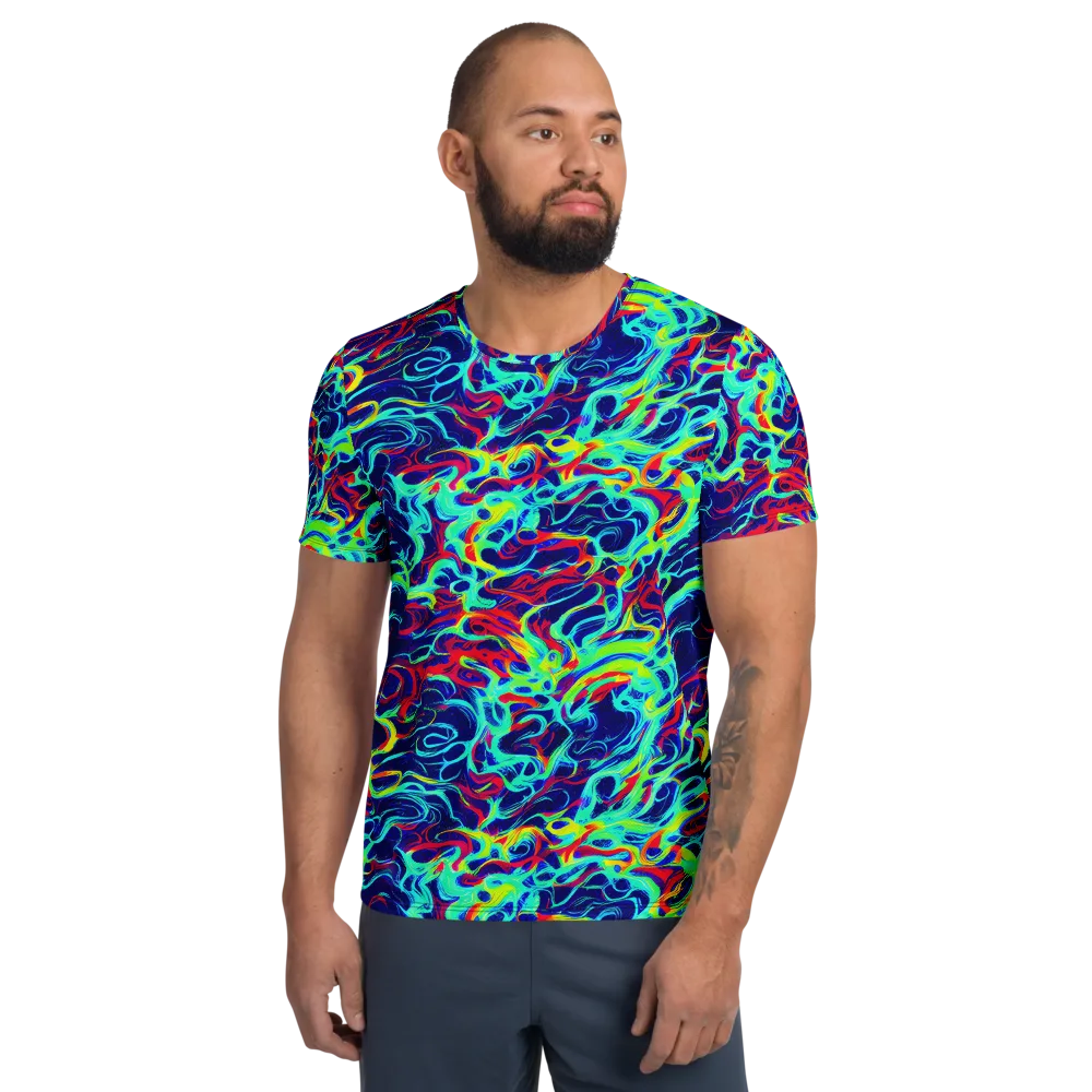 Afterdark Wave on Men's Athletic T-Shirt — Front
