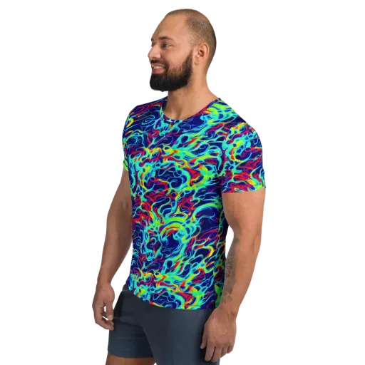 Afterdark Wave on a Men's Athletic T-Shirt
