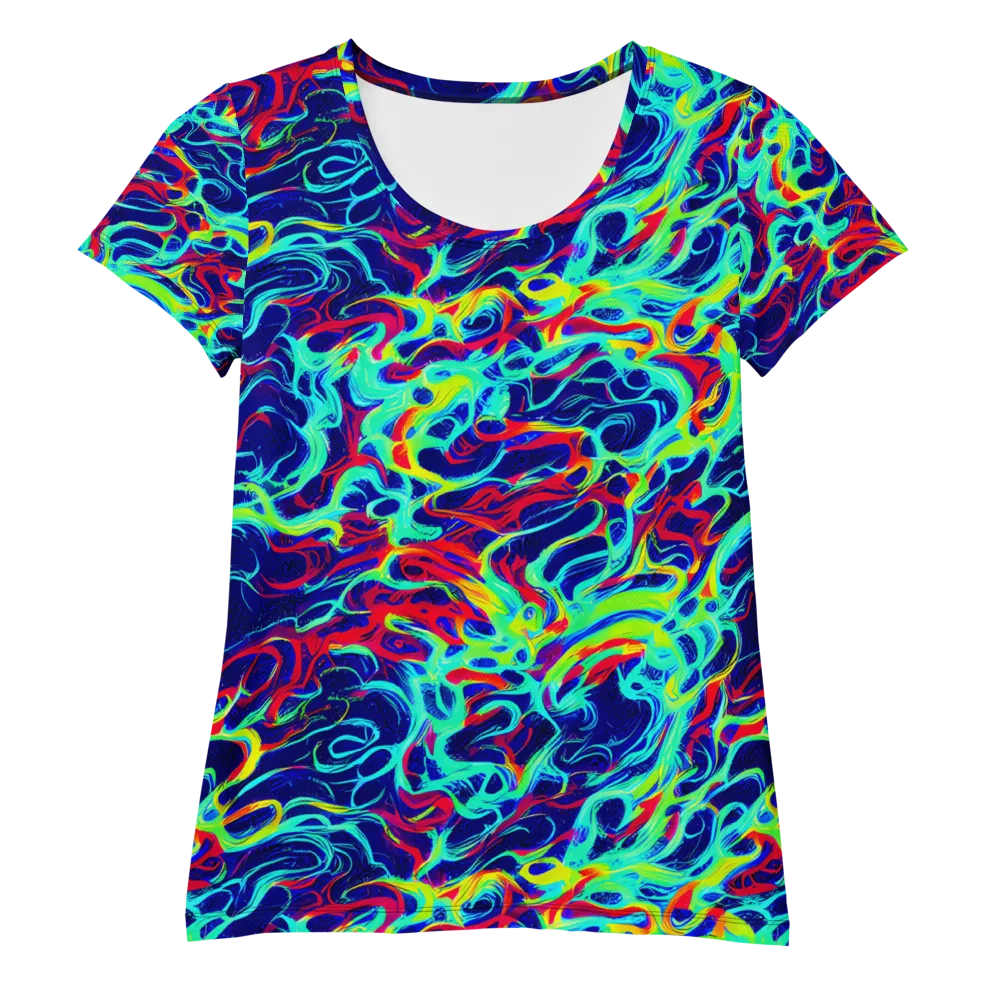 Afterdark Wave on Women's Athletic T-Shirt — Front