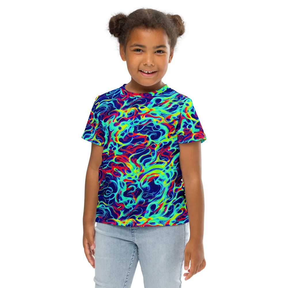 Afterdark Wave on Kids Crew Neck T-Shirt — Front