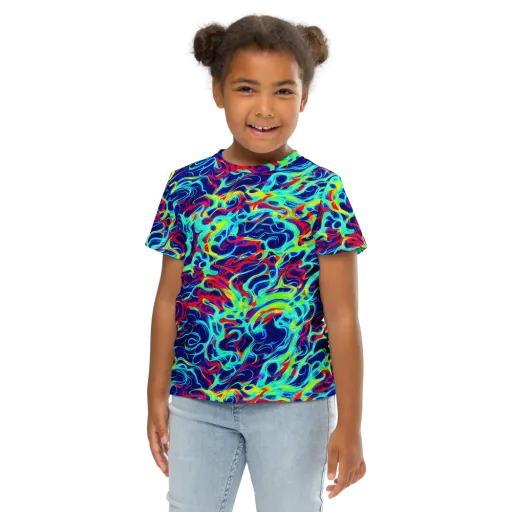 Afterdark Wave on a Kids Crew Neck T-Shirt