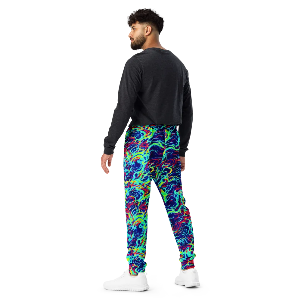 Afterdark Wave on Men's Joggers — Back