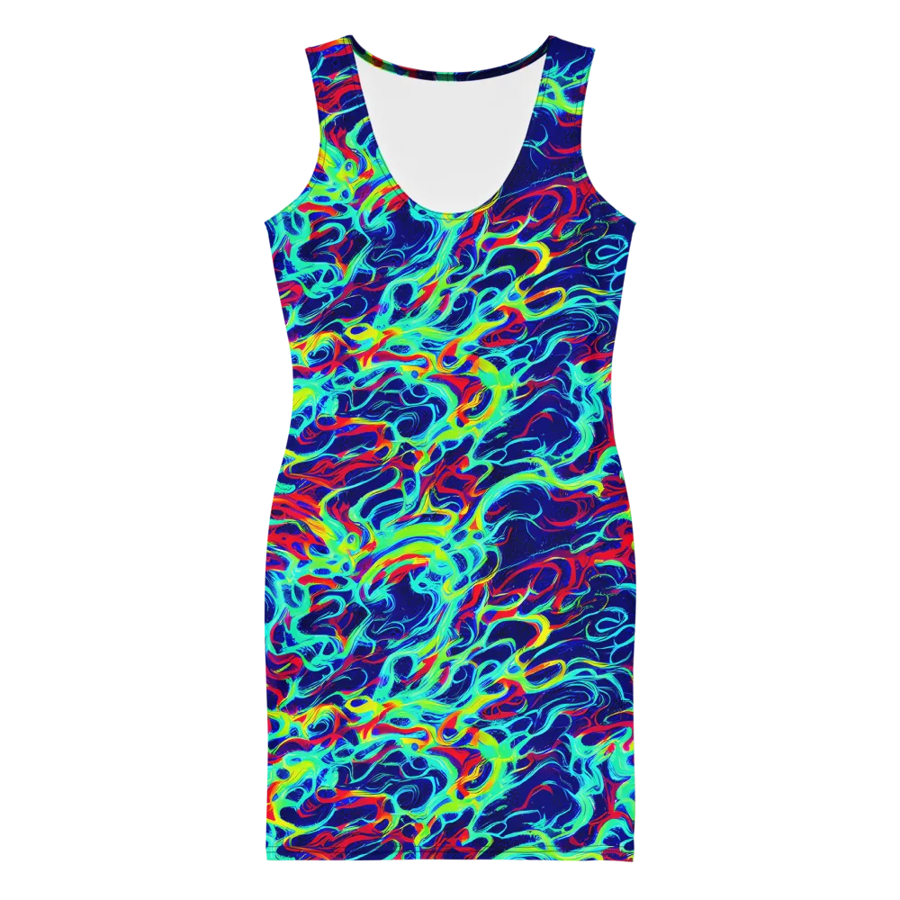 Afterdark Wave on Bodycon Dress — Front
