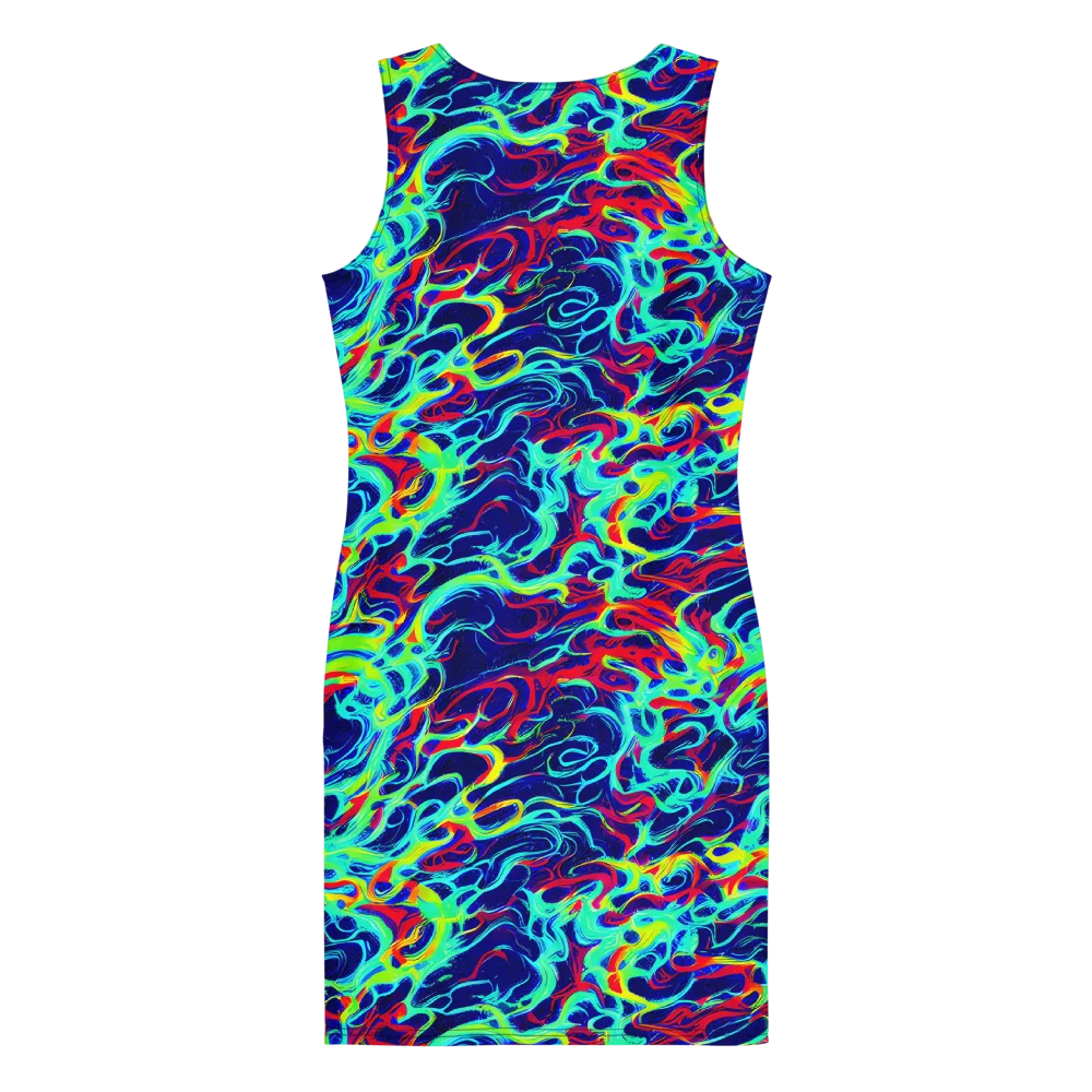 Afterdark Wave on Bodycon Dress — Back
