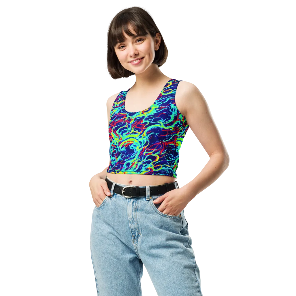 Afterdark Wave on Crop Top — Front