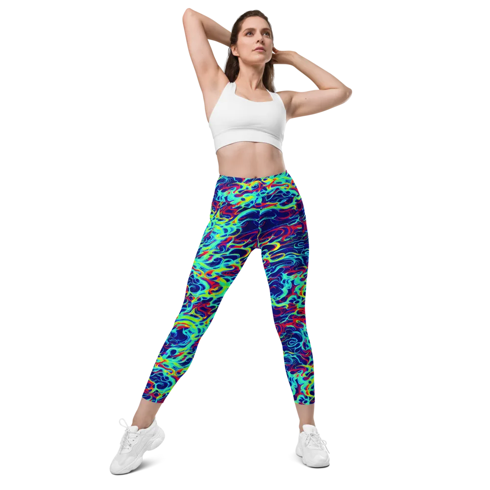 Afterdark Wave on Leggings with Pockets — Front